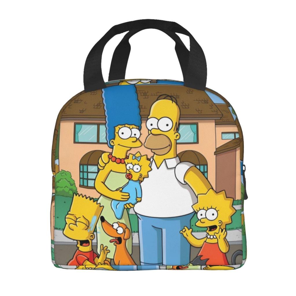 The S-Simpsons Face Accessories Insulated Lunch Bag For Travel Food Storage Bag Portable Cooler Thermal Lunch Boxes
