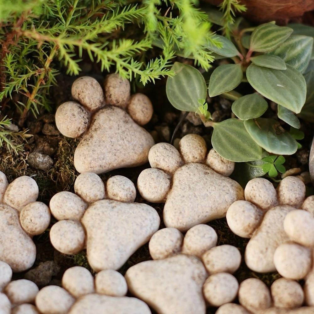 20pcs Landscaping Flowerpot Decoration Resin Cat Claw Ornaments Cat Paw Stepping Stones Pathways