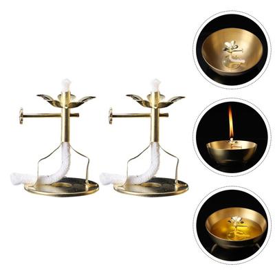 MIT Stable Регулируемая лампа Lotus Oil Lamp Zinc Сплав цинка с фитилем Будда Принадлежности для основания фитиля Подставка для фитиля Держатель фитиля