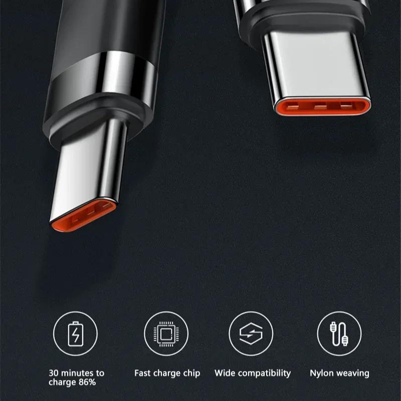 120W Fast Charger PD Quick Charging High Quality USB C TO USB Type C Cable 0.25/1/1.5/2M For iPhone Xiaomi Samsung 2026 New