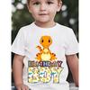 Summer Stylish Short-Sleeve T-Shirt for Boys with an Orange Dinosaur Print Perfect for Outdoor Casual Wear