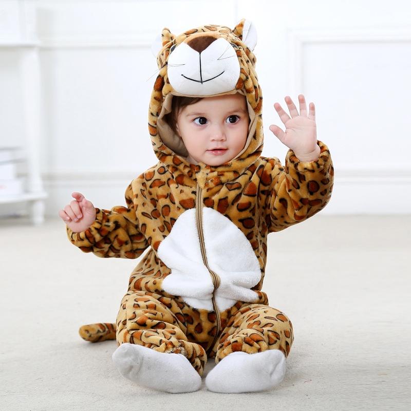 Baby Rompers Kigurumi Animal Leopard,Husky,Giraffe Cosplay Hooded Warm Pajamas for Toddler Boys Girls Clothes Newborn Sleepwear Pyjama Clothing
