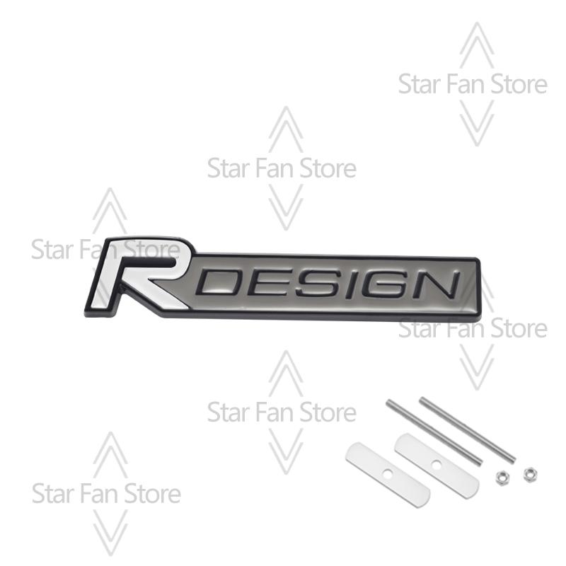 Metal R Design Grille Badge 3D Stickers Car Trunk Body Emblem Decal Car Styling For Volvo S40 S60 S80 V60 XC40 XC60 XC90 V40 AWD