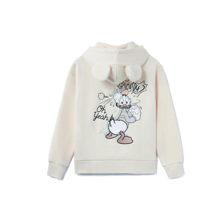 Свитшоты Li Ning X Disney Женские Бежевые С Капюшоном Утепленные Обычные AWDR690-7