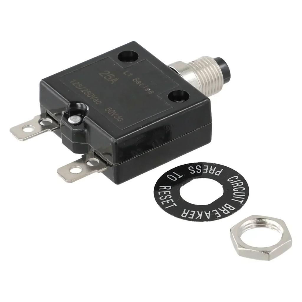 1pc 25A L1 Series Thermal Overload Protector Push Button Circuit Breaker Manual Reset Overload Protector For Home Appliances