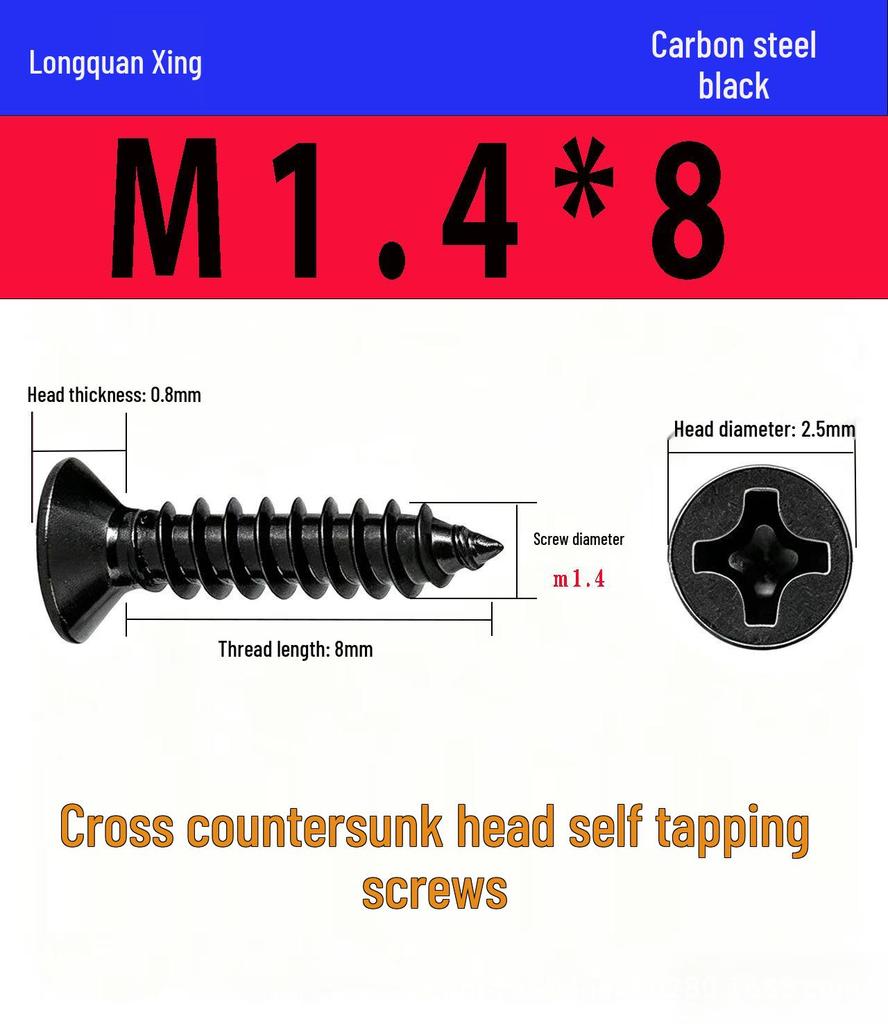 Саморезы по стали с потайной головкой M1-M4