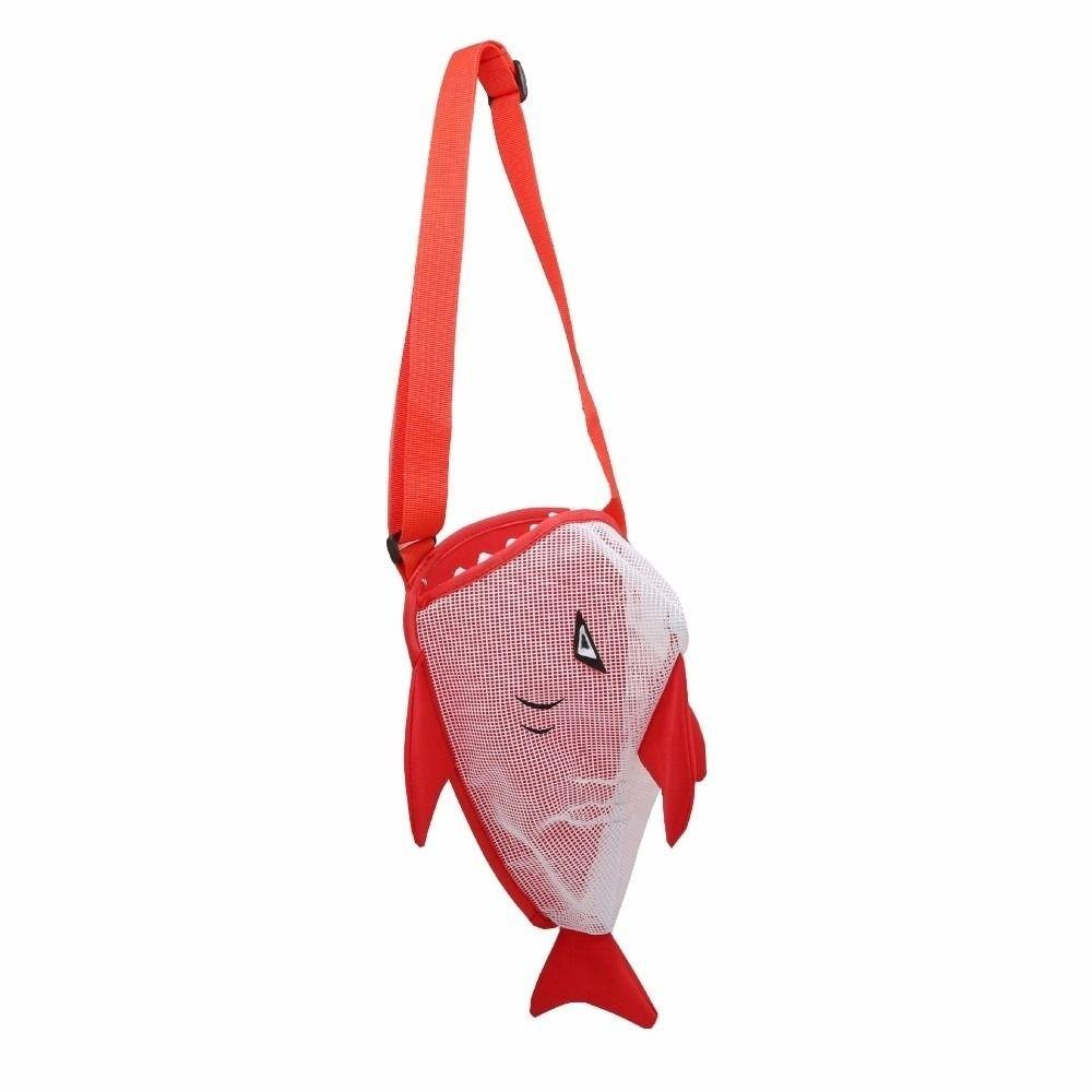 New Cute Cartoon Kids Shark Beach Bag Lightweight Portable Mesh Storage Bag with Adjustable Strap Children's Crossbody Bag