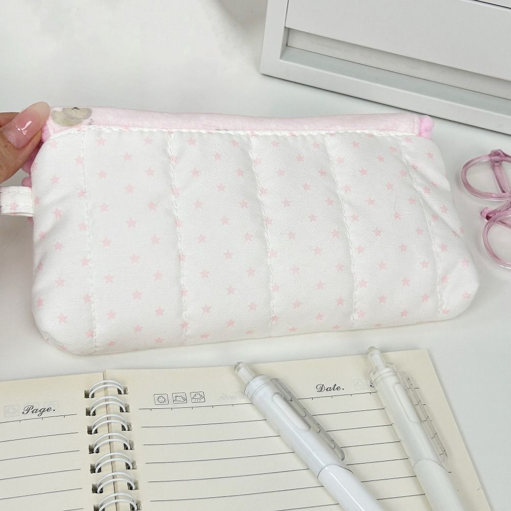Puppy Print Pen Bag Zipper Pencil Pouch Durable Pencil Case School Supplies