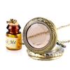 Retro Vintage Bronze Pendant Pocket Watch Little Cute Drink Me Tag Necklace Chain Top Fashion Gifts for Girls Women