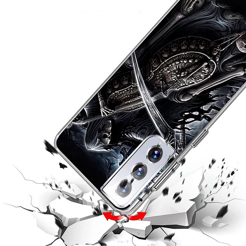 Чехол для телефона с рисунком Череп Жнеца и Скелет для Samsung Galaxy S26 S25 Edge S24 Ultra S23 S22 Plus S21 S20 FE Мягкий Чехол Fundas