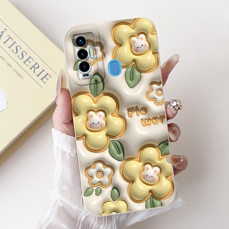 Funda For Tecno Camon 18 18i 18P 18 Primer CH7 CH6 Case Capa Soft Matte Silicone Bumper Cartoon Animal Painting Back Cover