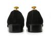 Lavantano Emblem Velvet Loafers - Black