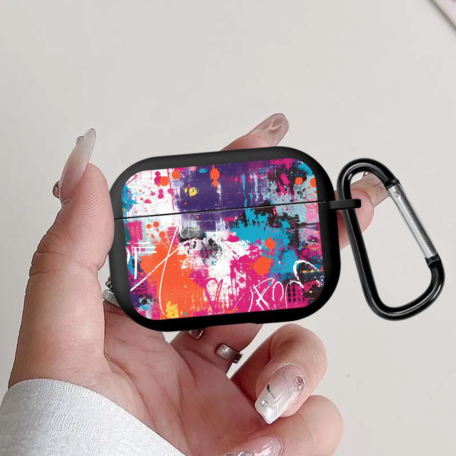 Чехол для наушников Cover Case Для Airpods 3 Pro 1 2 Pro3 Pro2 4 Ярко-розовый Разбрызганные чернила