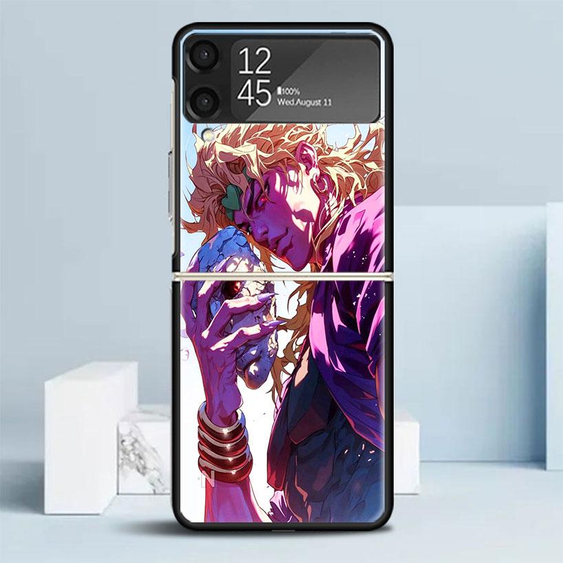 JoJo Adventure Дио Диего Брандо Черный Чехол для Samsung Galaxy Z Flip 7 6 5 4 3 5G Чехол для Телефона Flip7 Flip6 Flip5 Flip4 Flip3 Patt