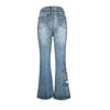 Yousheng Women's Flared Jeans Floral Embroidered High Waisted Bell Bottom Jeans Micro Elastic Slim Denim Pants with Pockets