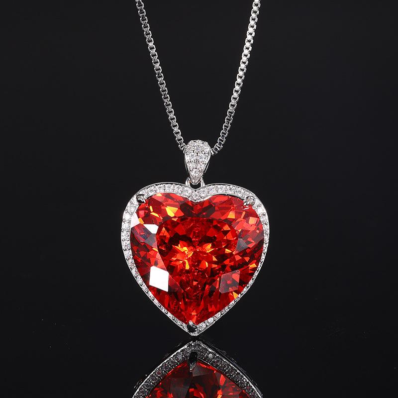 Ювелирное изделие Птичье гнездо огранка ретро большое ожерелье с кулоном в форме сердца основной камень 20 * 20