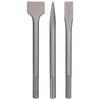 3Pcs Chisel Carbon Steel Scaling Flat Point Rotating Hammer Drill Bits for Tile Concrete Work5 Pit