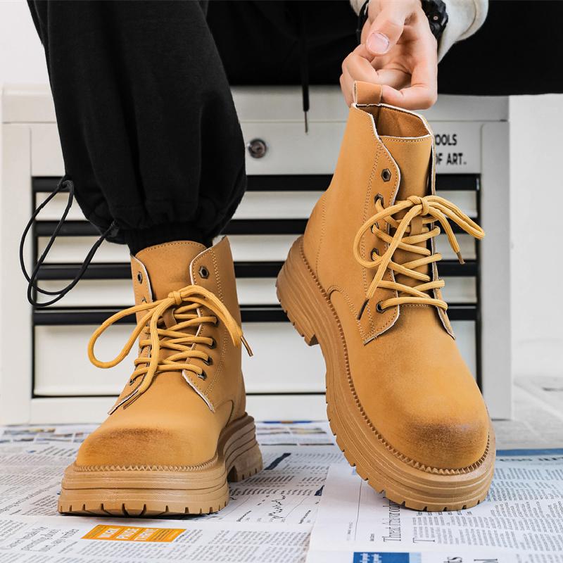 Ботинки Martin мужские весенние высокие ботинки ретро британский стиль для отдыха локомотив кожаные ботинки для отдыха на открытом воздухе водонепроницаемые и нескользящие ботинки из ревеня