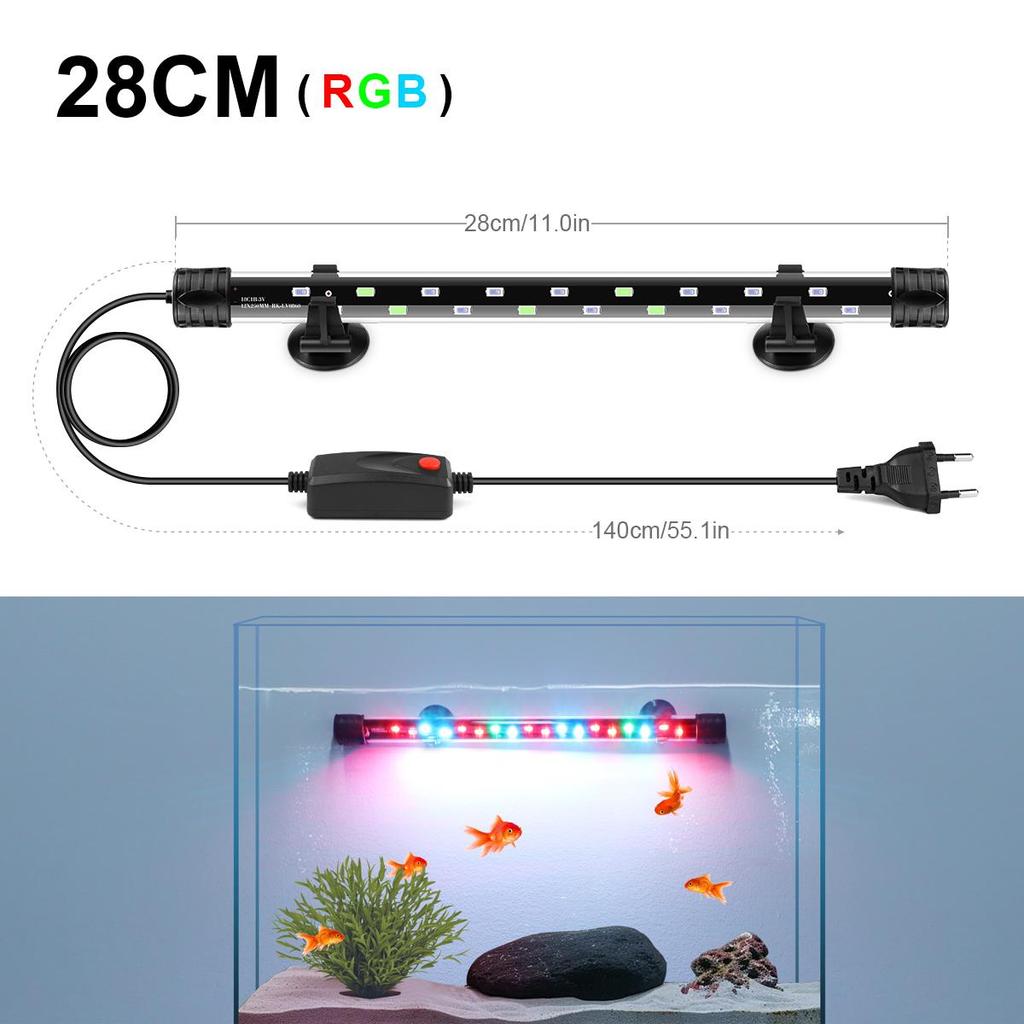 Aquarium LED Bar Light Waterproof Fish Tank Light 18/22/38/48 CM Underwater Aquario Lamp Aquariums Decor Lighting 220V EU Power
