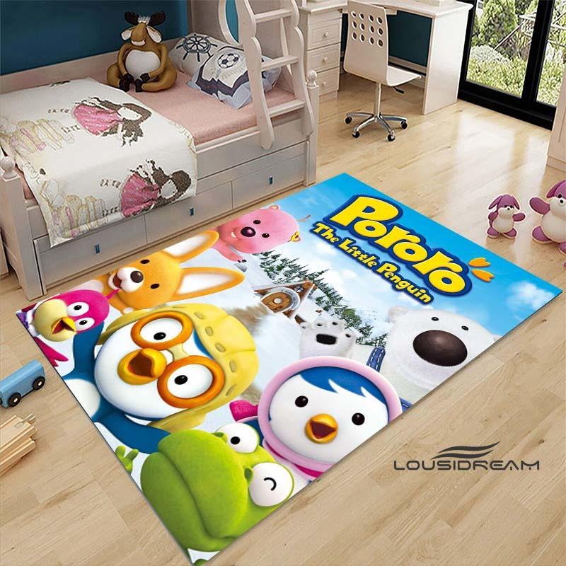 2026Cartoon P-Pororo-Park Pattern Carpets 15 Sizes Living Room Bedroom Bedside Floor Mat Area Rug Kid's Room Play Mat Home Decor