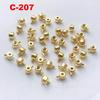14K Gold-Plated Copper Crimp Bead Covers and Snap Buckles for DIY Jewelry