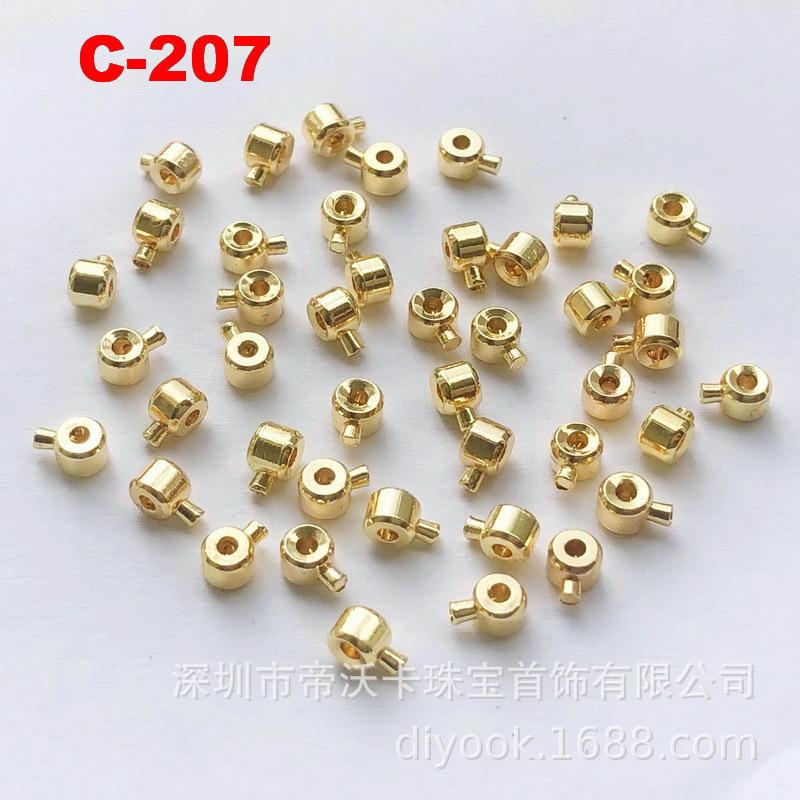 14K Gold-Plated Copper Crimp Bead Covers and Snap Buckles for DIY Jewelry
