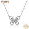 Tancise Jewelry Bow Necklace S925 Silver High Carbon Diamond Clavicle Chain Joker Light Luxury Diamond Pendant 40+3.