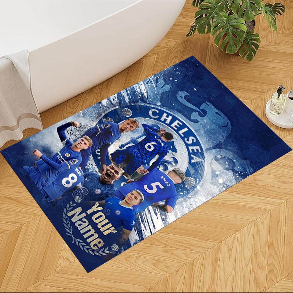 Chelsea Fc Football Player Customized Name Area Rug Design for Entryway Study room Dining Room Game Room Antislip Carpet Anime Office Decor