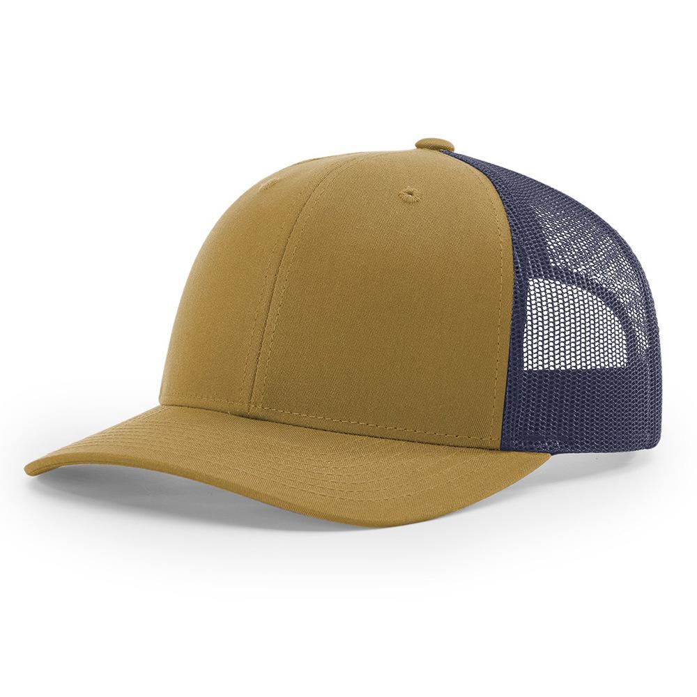 OEM Custom 6 Panel Structured Trucker Mesh Hat High Quality Cotton 3D Embroidery Logo Plain Cap Curved Brim for Velour Terry