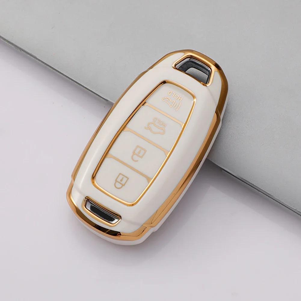 4 Buttons Car Key Case Cover Keychain for Hyundai I30 Ix35 KONA Encino Solaris Azera Grandeur Ig Accent Santa Fe Palisade