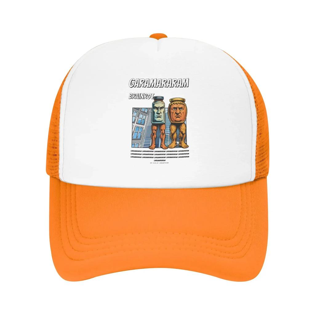 Funny Garamararam 90's Comic Style Italian Brainrot Custom Mesh Baseball Caps Womens Men Beach Sun Hat Boy Hip Hop Trucker Cap