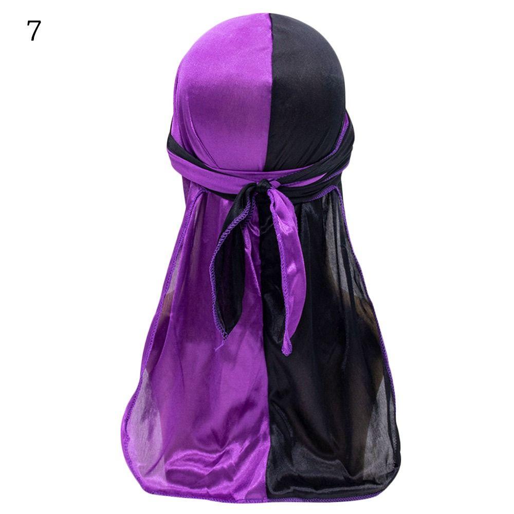 Предварительно завязанная бандана, тонкая пиратская шляпа, регулируемая шелковая шляпа Durag для мужчин и женщин