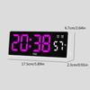 LED Digital Alarm Clock Wall Clock with Timer Date Temperature Display Bed side Clock for Student,Office,Travel Use