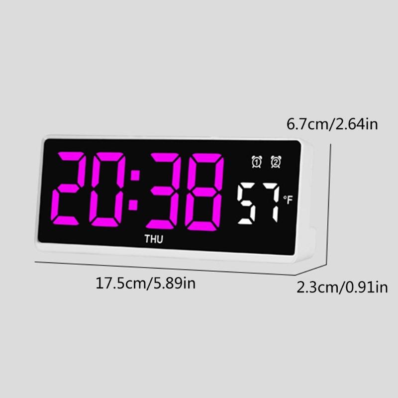 LED Digital Alarm Clock Wall Clock with Timer Date Temperature Display Bed side Clock for Student,Office,Travel Use