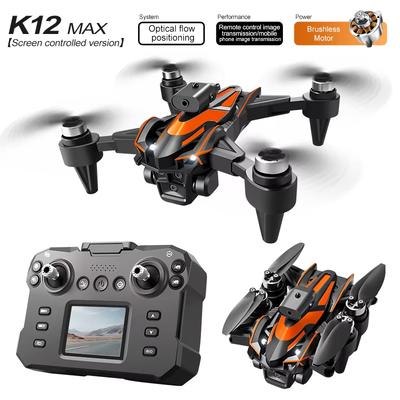 K12 Max RC Дрон 8K HD Камера Бесколлекторный Двигатель 360° Обход Препятствий ESC Аэросъемка С ЖК-Экраном Складной Квадрокоптер Дрон RC Игрушки