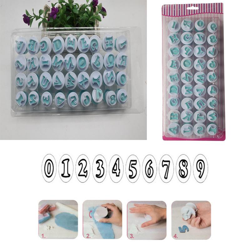 "Chou Kai 26-Piece Alphabet & Number Biscuit Mold Set for Fondant & Cake Decoration"