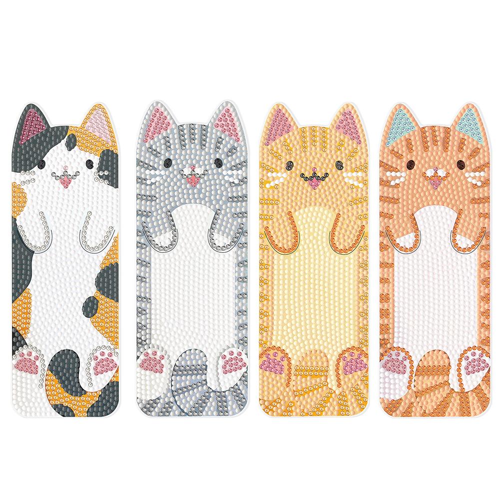 3Pcs Cat Themed DIY Diamond Bookmark Art Projects Diamond Art Bookmark Diamond Painting Art Bookmarks for Reading Enthusiasts
