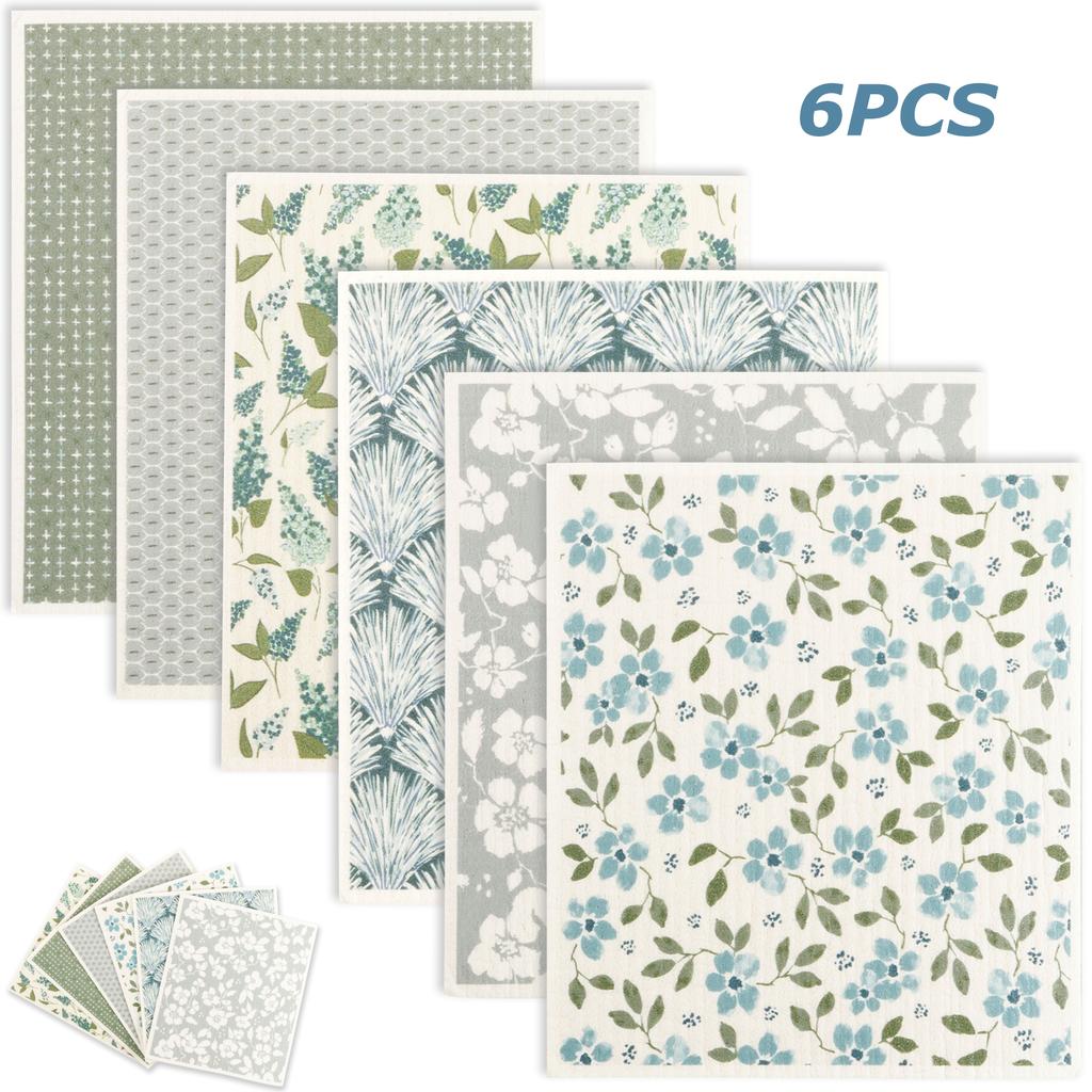 5/15PCS Kitchen Dish Towels Absorbent Swedish Dishcloths Oil-Free Cleaning Cloths for Washing Dishes Cleaning Kitchen Dish Rags