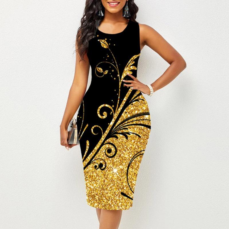 Весна-лето женские вечерние платья без рукавов с круглым вырезом, модные разноцветные платья с принтом