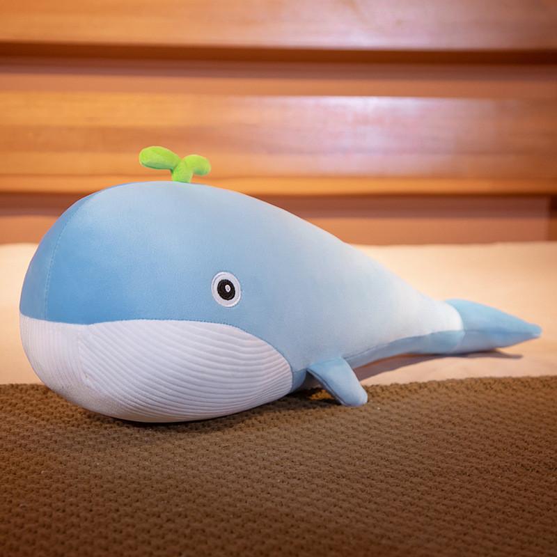 With Grass Whale Plush Toy Marine Animal Stuffed Doll Bedroom Decoration Gift