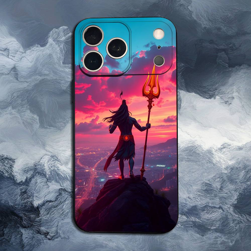 Чехол Lord Shiva Mahadevs of Indiav для iPhone 12,14,15,16,17,13,11,X,Mini,Plus,Pro Max,8,7,XR,SE,XS, Мягкий Силикон, Черный