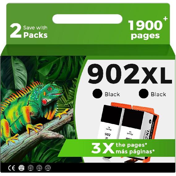 Картриджи с черными чернилами 902XL Совместимые для HP 902 XL для принтера HP 6978 6968 2 шт. HP902 HP902XL для OfficeJet Pro 6958 6970 6960 6975 6962 6950