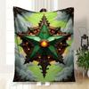 "Golden Star Ornament: Vintage Decorative Hanging Decoration"Blanket Flannel Throw Blanket for Sofa, Bed, Travel, Camping, Office, Couch, Ch