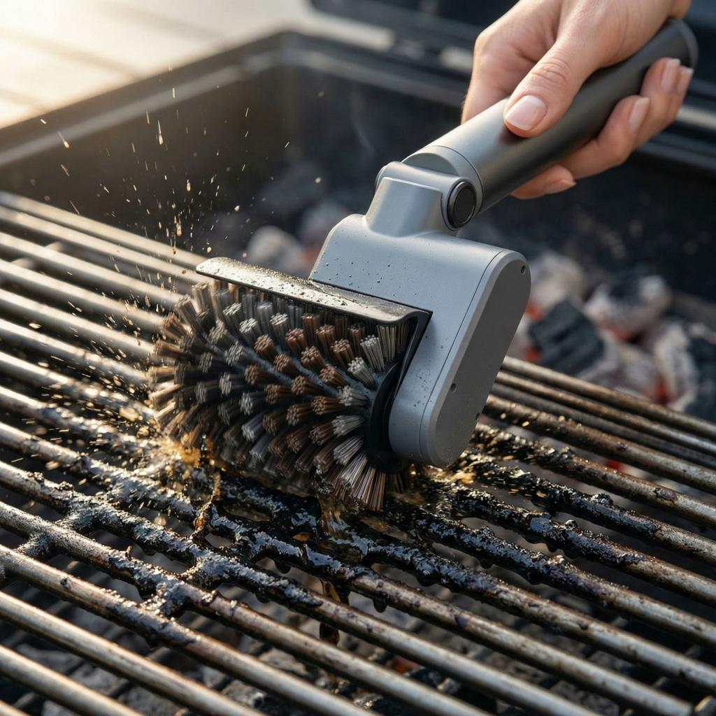 Electric Rotating Barbecue Brush, Wireless Charging Barbecue Cleaning Brush, Adjustable Angle, Bristle-free.