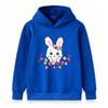 Kids Boys Girls Cute White Bunny Flower Strawberry Print Pullover Hoodie Soft Casual Sweatshirt For Toddlers Children Spring Autumn Warm Daily Tops