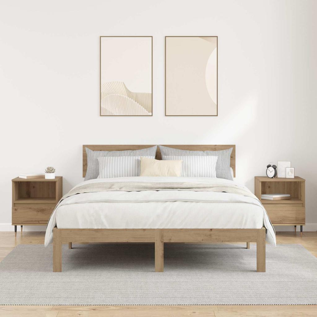 Nightstand 2 Pcs. Artisan Oak 40 x 35 x 50 cm Engineered Wood