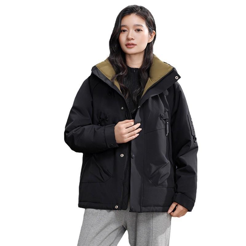 Мужская и женская куртка-пуховик свободного покроя для двоих, куртка с капюшоном, осенне-зимняя новая куртка для работы на пуху