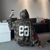 Камуфляжный свитер с капюшоном с принтом букв, мужское осеннее пальто, ретро кардиган для пары