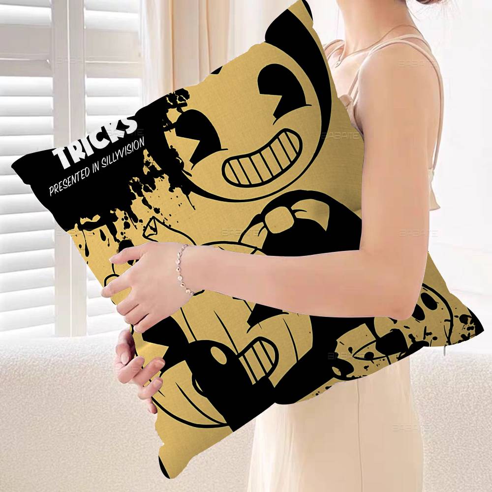 BBendy And The IInk MMachine Cushion Cover Pillowcase Upholstery Sofa Throw Pillow Home Decor Pillowcas