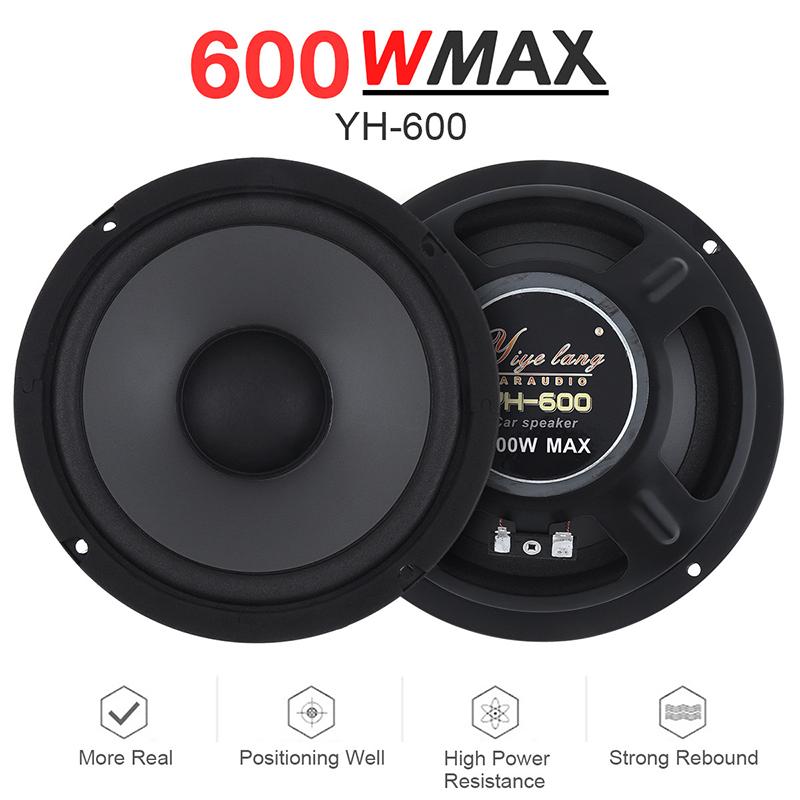 Yh-600 6-дюймовый динамик Автомагнитола Аудио Коаксиальный динамик Аудио 600 Вт Автомобильные аудиоаксессуары Полный диапазон